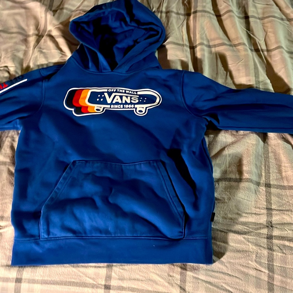 Blue Vans Off The Wall Hoodie Since 1966 Boys Medium